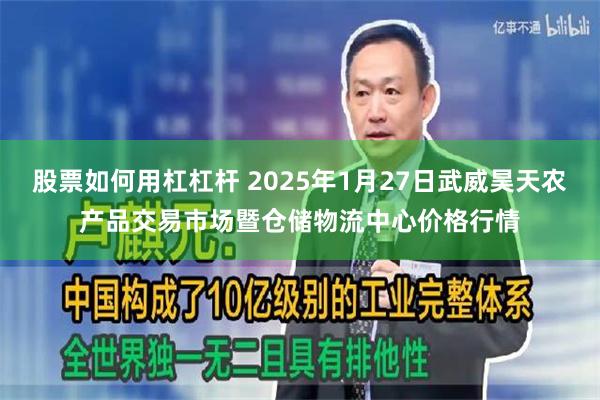 股票如何用杠杠杆 2025年1月27日武威昊天农产品交易市场暨仓储物流中心价格行情